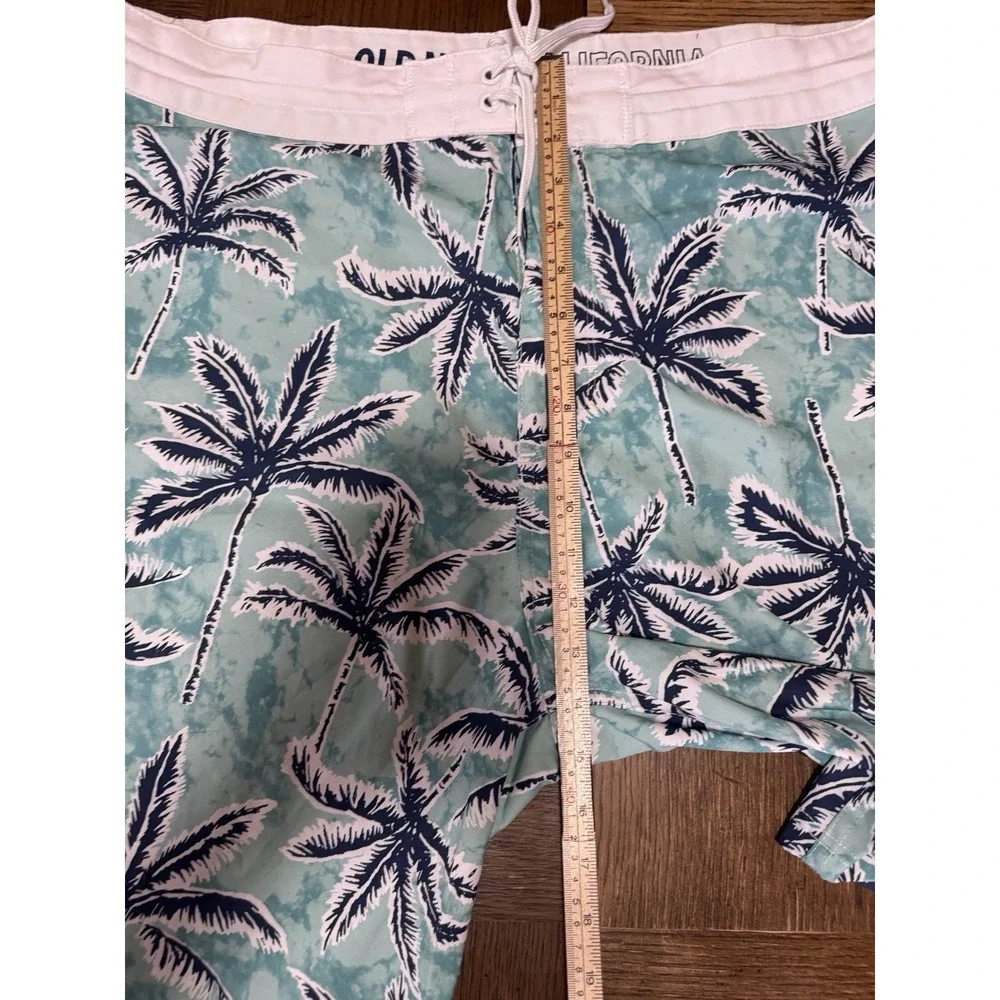 Old Navy California Men's Size 40 Blue Palm Trees Swim Board Shorts Trunks